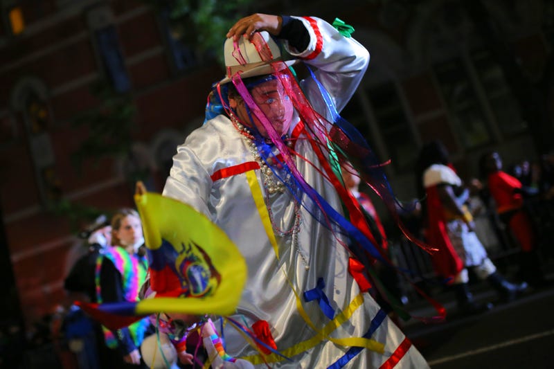 People participate in New York’s 48th Annual Village Halloween Parade in Greenwich Village on October 31, 2021 in New York City. The annual Halloween parade in Greenwich Village returned after being postponed last year due to the coronavirus (COVID-19) pandemic. 