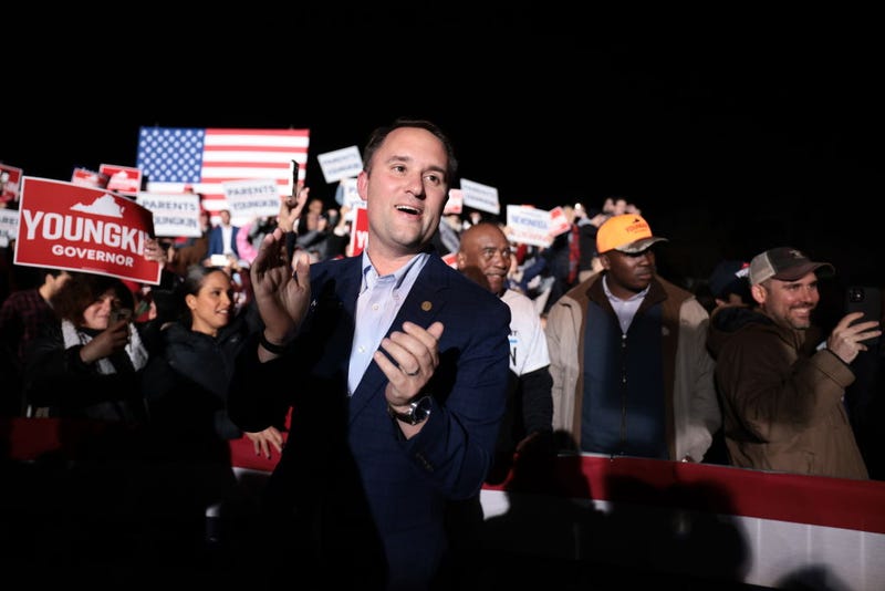 Virginia Republican Attorney General candidate Jason Miyares claps at a campaign rally for Virginia Republican gubernatorial candidate Glenn Youngkin at the Loudon County Fairground on November 01, 2021 in Leesburg, Virginia.