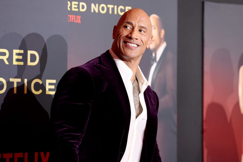 Dwayne Johnson attends the World Premiere Of Netflix's "Red Notice" at L.A. LIVE on November 03, 2021 in Los Angeles, California.