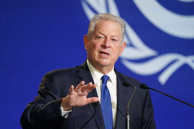 Al Gore speaks during the Cop 26 Summit at the SEC on November 05, 2021 in Glasgow, Scotland.