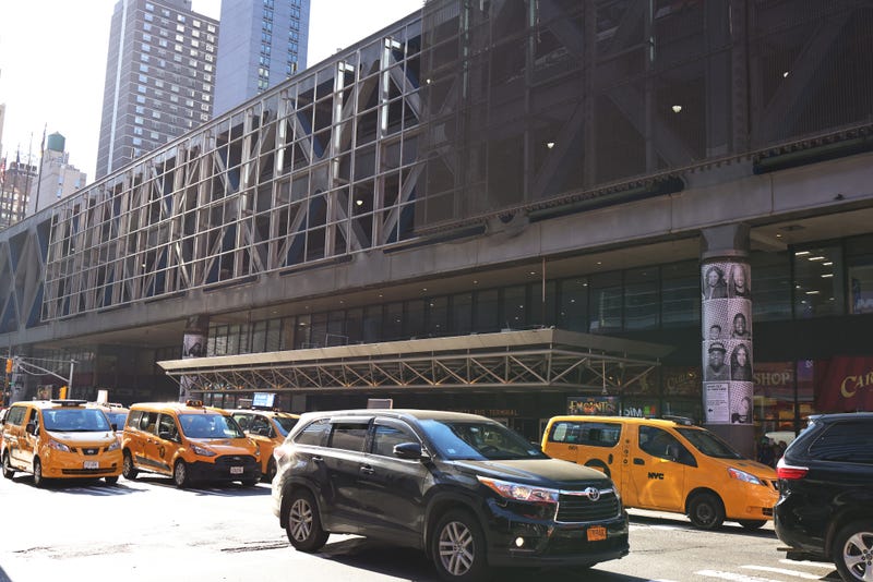 Cars drive past the Port Authority Bus Terminal on Nov. 9, 2021 in New York City