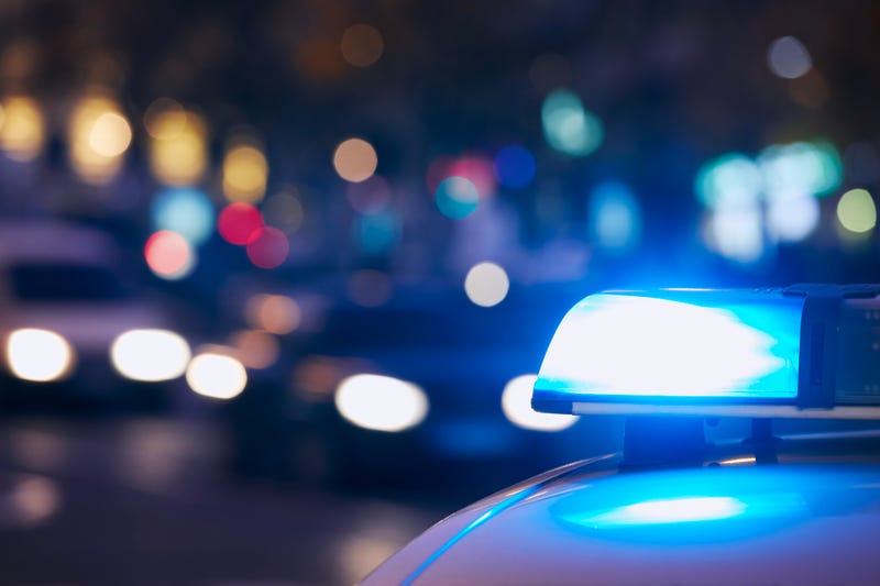 Cop car lights tock photo.