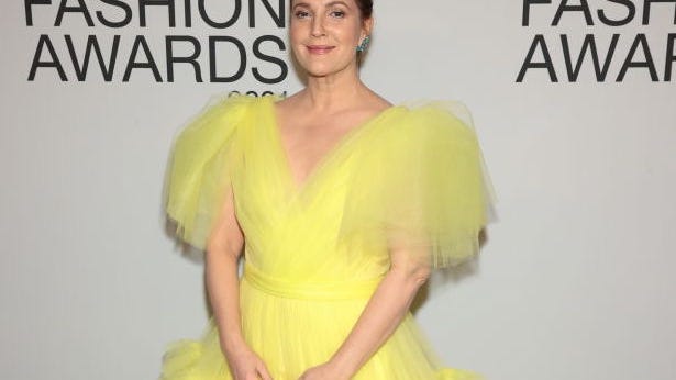 PHOTOS: Drew Barrymore, 46, stuns in bold  gown on red carpet: 'Yellow sunshine joy'