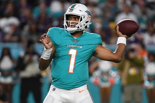 Tua Tagovailoa is the No. 25 quarterback in the NFL for 2022. 