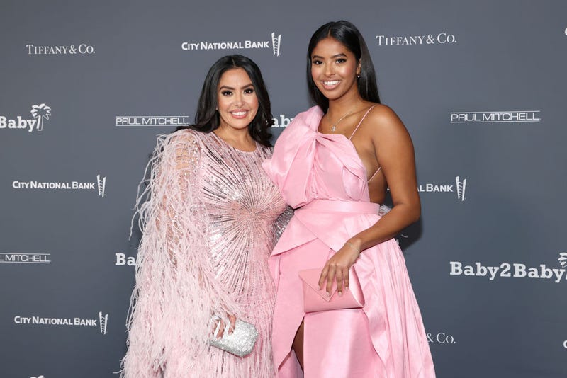 Honoree Vanessa Bryant and Natalia Bryant attend the Baby2Baby 10-Year Gala presented by Paul Mitchell on November 13, 2021 in West Hollywood, California. 