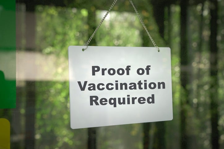 Vaccine mandate sign. 