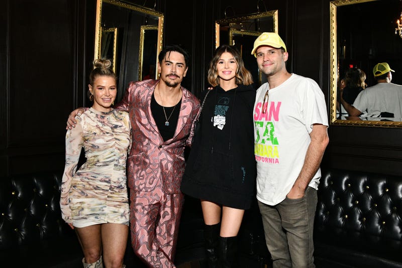 Ariana Madix, Tom Sandoval, Raquel Leviss and Tom Schwartz at the Tom Sandoval & The Most Extras performance at Hotel Cafe on November 14, 2021 in Los Angeles, California.
