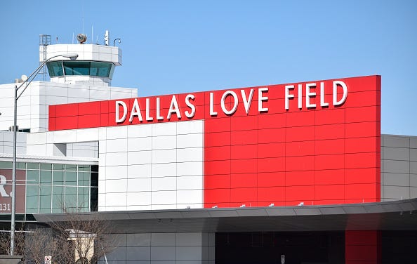 Close up of terminal at Love Field Airport in Dallas, TX.