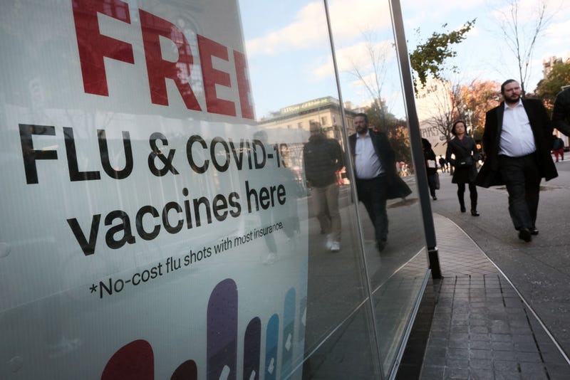  A sign at a drug store advertises the COVID-19 vaccine on November 19, 2021 in New York City. 