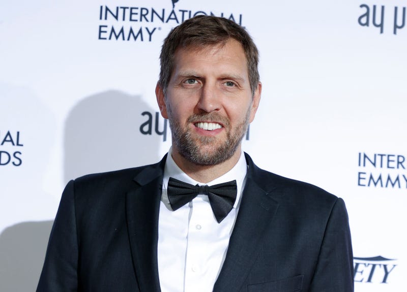Dirk Nowitzki poses during the 49th International Emmy Awards on November 22, 2021 in New York City.