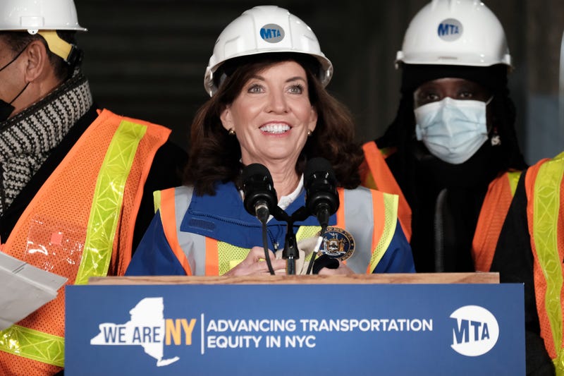 Gov. Kathy Hochul tours a tunnel being constructed in the Second Avenue Subway project on Nov. 23, 2021