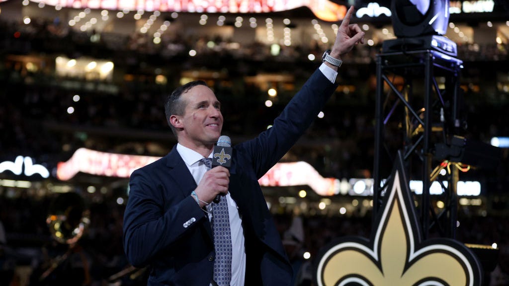 Tom Brady at Drew Brees' halftime feature: 'Thank you for retiring, don't ever come back'