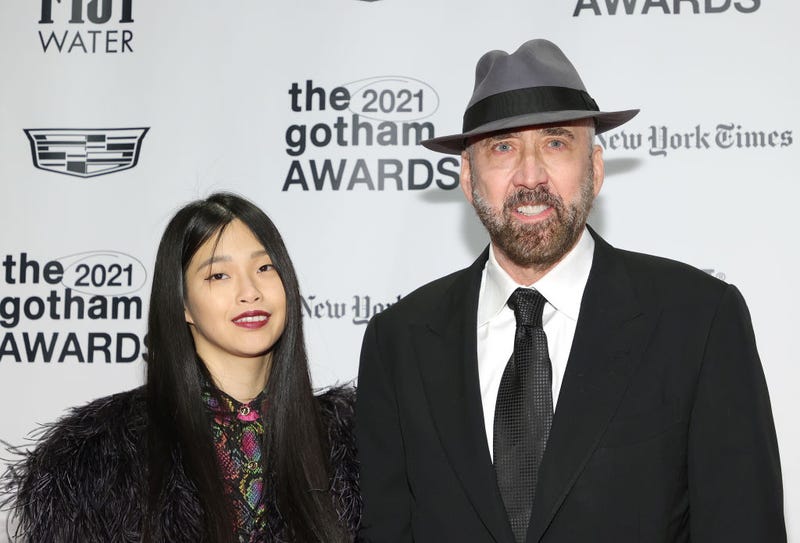 Riko Shibata and Nicolas Cage attend the 2021 Gotham Awards Presented By The Gotham Film & Media Institute at Cipriani Wall Street on November 29, 2021 in New York City.