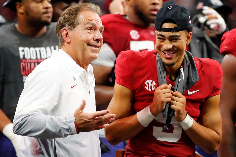 Nick Saban and Bryce Young