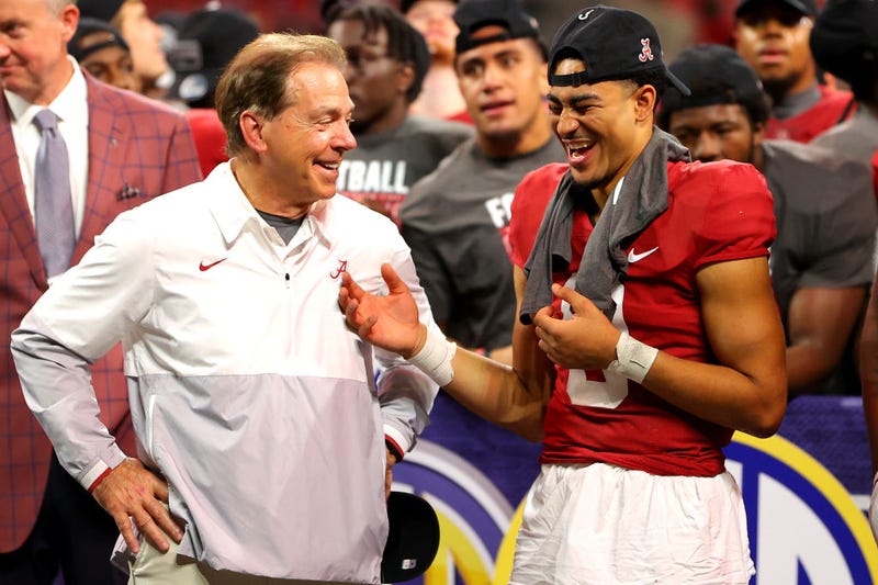 Nick Saban and Bryce Young