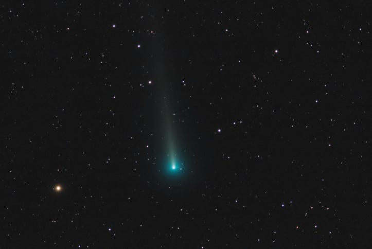 Comet in space