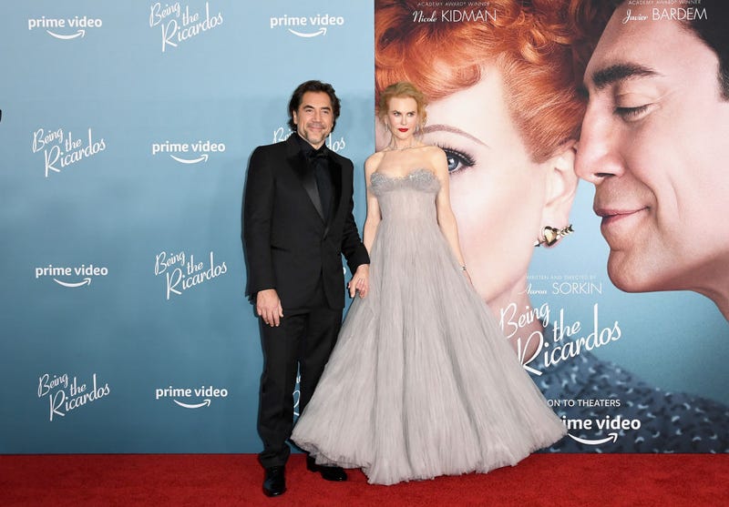 (L-R) Javier Bardem and Nicole Kidman attend the premiere of Amazon Studios' "Being The Ricardos" at Academy Museum of Motion Pictures on December 06, 2021 in Los Angeles, California.
