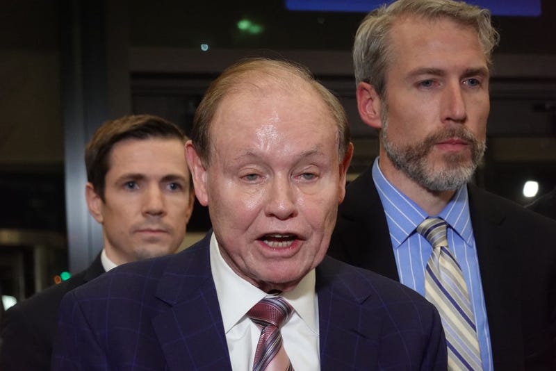 Special prosecutor Dan Webb speaks to the media at the Leighton Criminal Courts Building after former "Empire" actor Jussie Smollett was found guilty of five of the six counts against him on December 9, 2021 in Chicago, Illinois. Smollett was accused faking a hate crime when he reported to police that two masked men physically attacked him, yelling racist and anti-gay remarks near his Chicago home in 2019.
