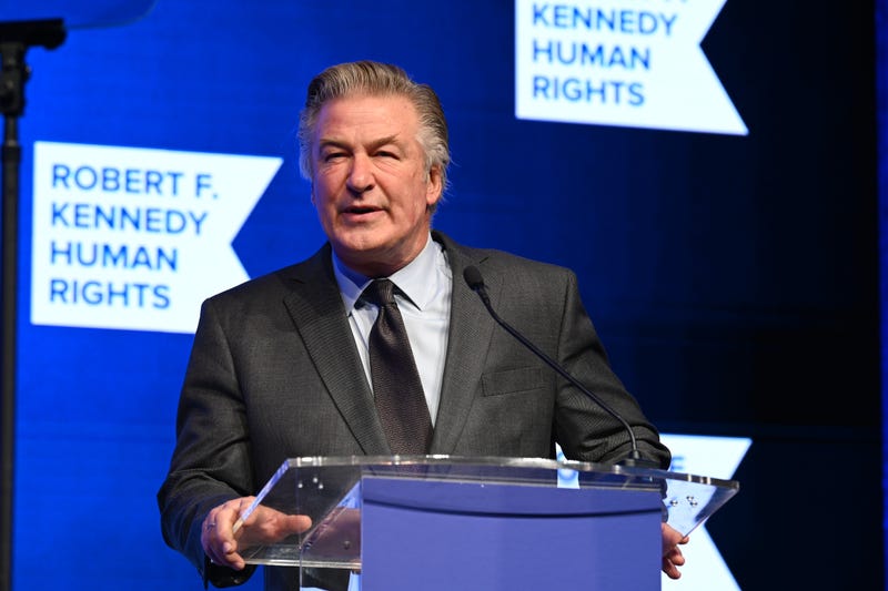 NEW YORK, NEW YORK - DECEMBER 09: Alec Baldwin speaks onstage during the 2021 Robert F. Kennedy Human Rights Ripple of Hope Award Gala on December 09, 2021 in New York City.