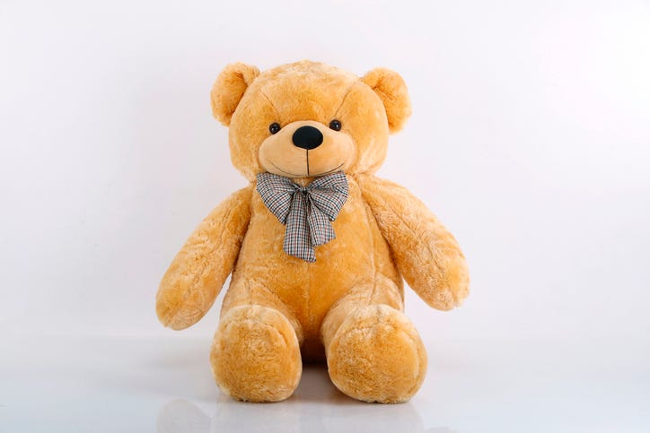 A teddy bear doll isolated on a white background