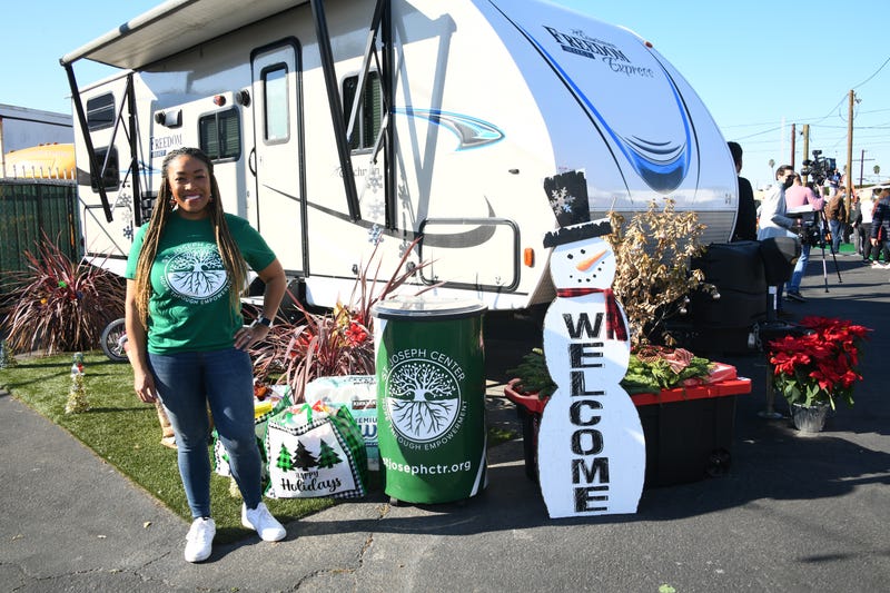 Dr. Va Lecia Adams Kellum attends the Jimmy Kimmel, Molly McNearney and St. Joseph Center decorate RV transitional housing units at Winter Wonderland event on December 12, 2021 in Los Angeles, California.