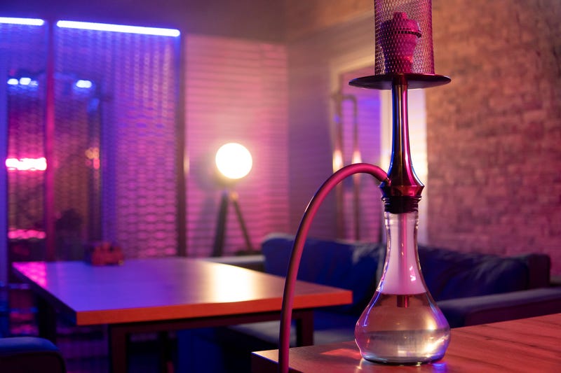 Inside a hookah lounge