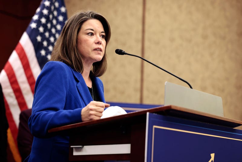 Rep. Angie Craig (D-MN) speaks at a press conference at the U.S. Capitol Building on December 14, 2021 in Washington, DC.