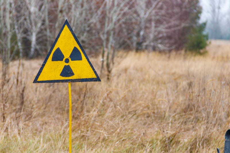 Radioactive warning sign.