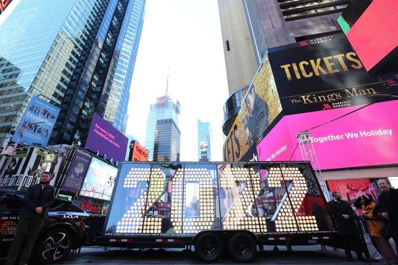 New Year's Eve numerals arrive in Times Square on December 20, 2021 in New York City