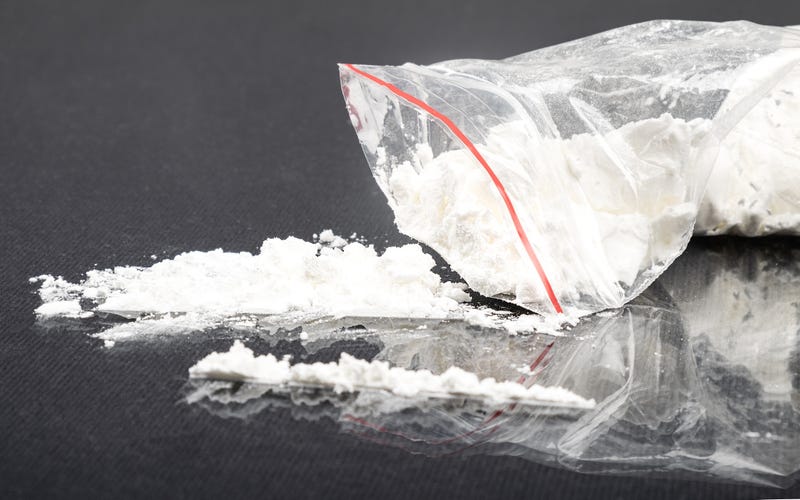Cocaine spilled on the counter.