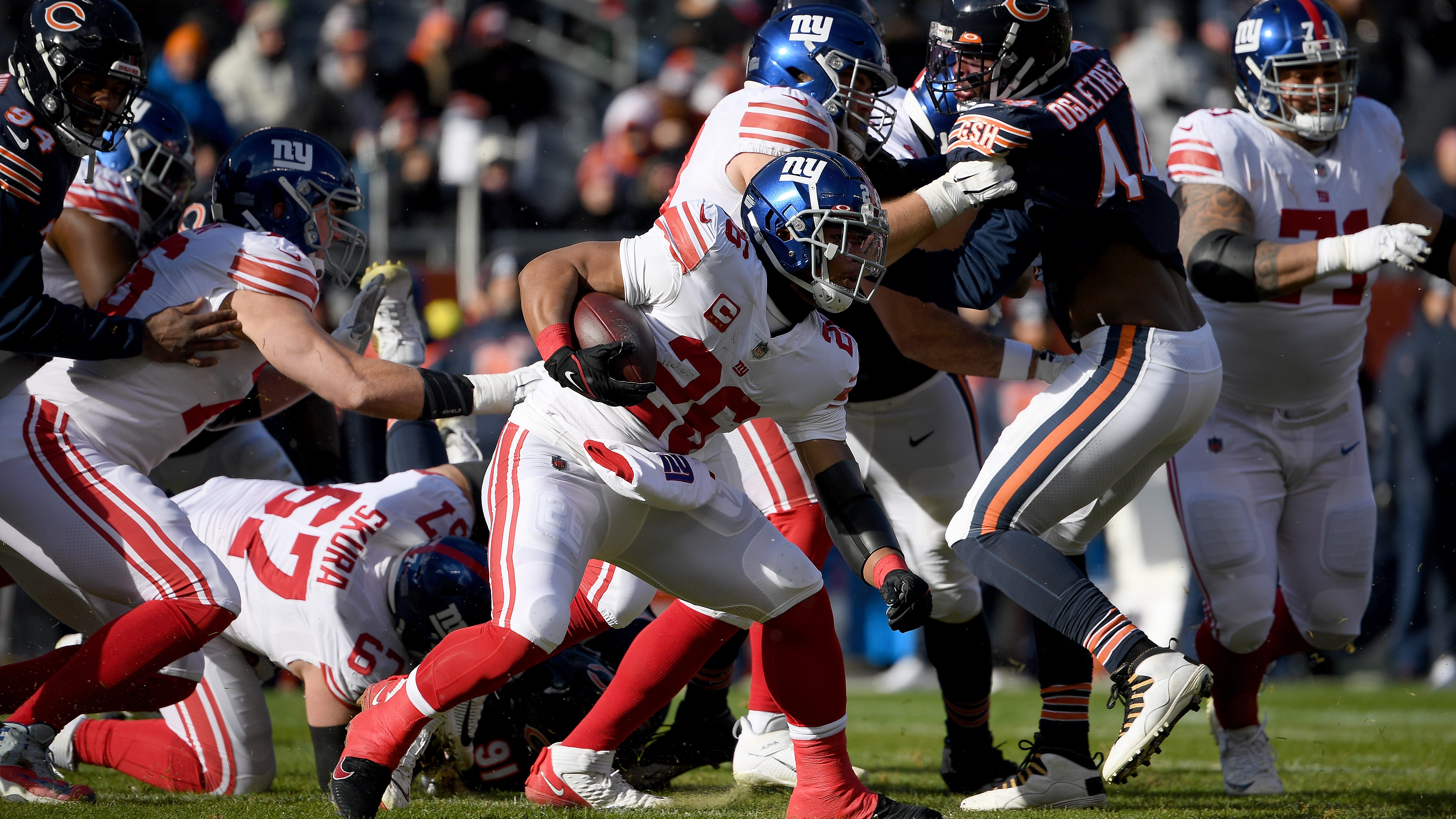 Giants reflect on, praise Saquon Barkley's first 100-yard game in two years