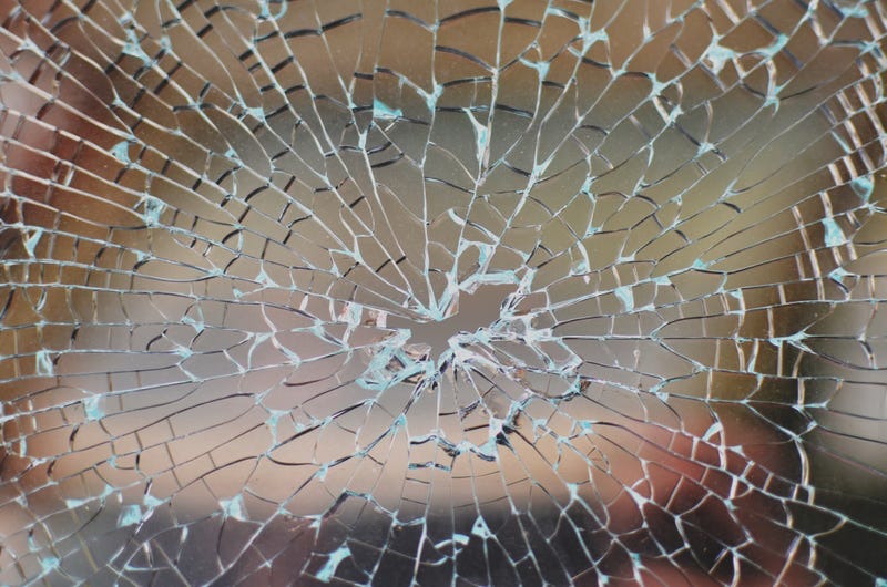 shattered car window