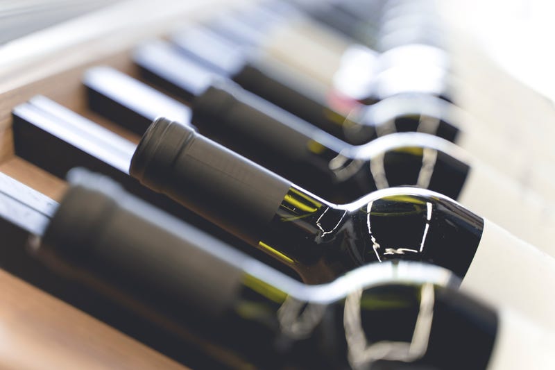 Wine bottles at a store. 