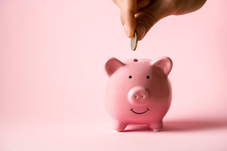 money in a piggy bank