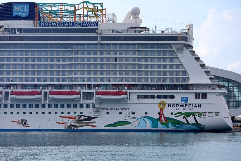  The Norwegian Gateway cruise ship is moored at PortMiami on January 07, 2022 in Miami, Florida.