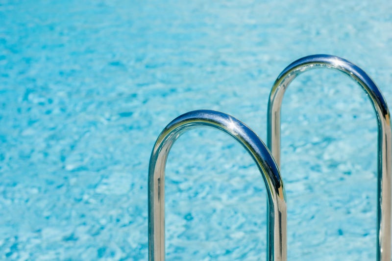 Pool ladder stock photo. 
