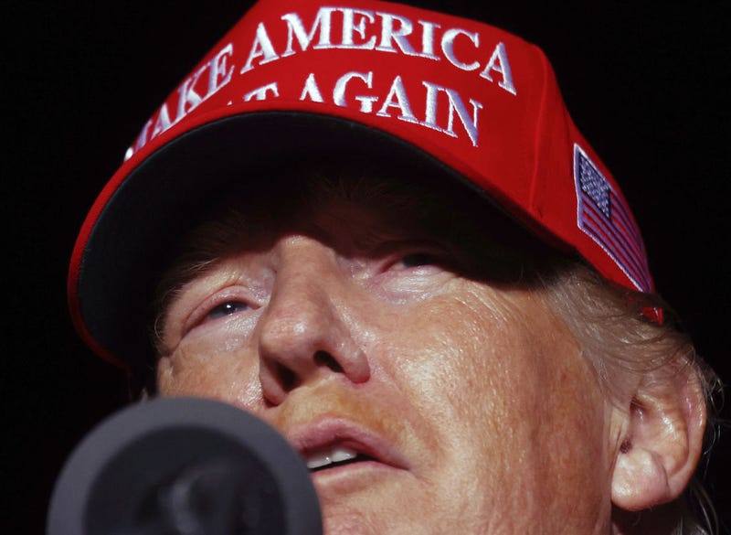 Former President Donald Trump speaks at a rally at the Canyon Moon Ranch festival grounds on January 15, 2022 in Florence, Arizona.