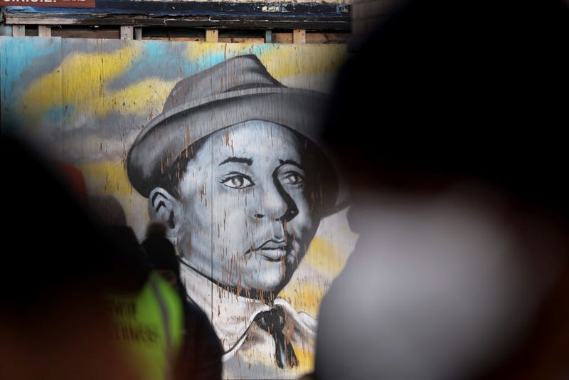 A mural featuring a portrait of civil rights icon Emmett Till 