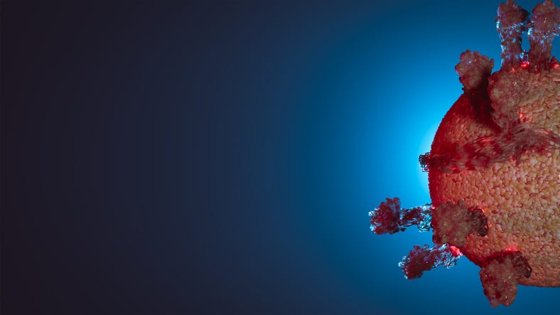 3D rendering of the COVID-19 sub variant BA.2. 