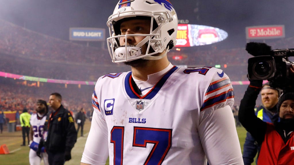 Josh Allen fires off hilarious tweet during Chiefs-Bengals coin toss in OT