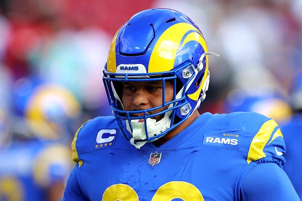 Aaron Donald and the Rams will look for a win on Monday Night Football.