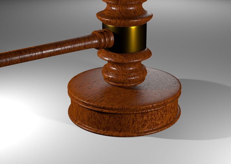 Chairman's gavel on white/gray background