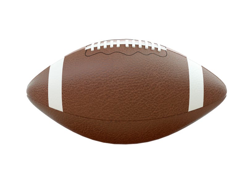 American football ball isolated on white background