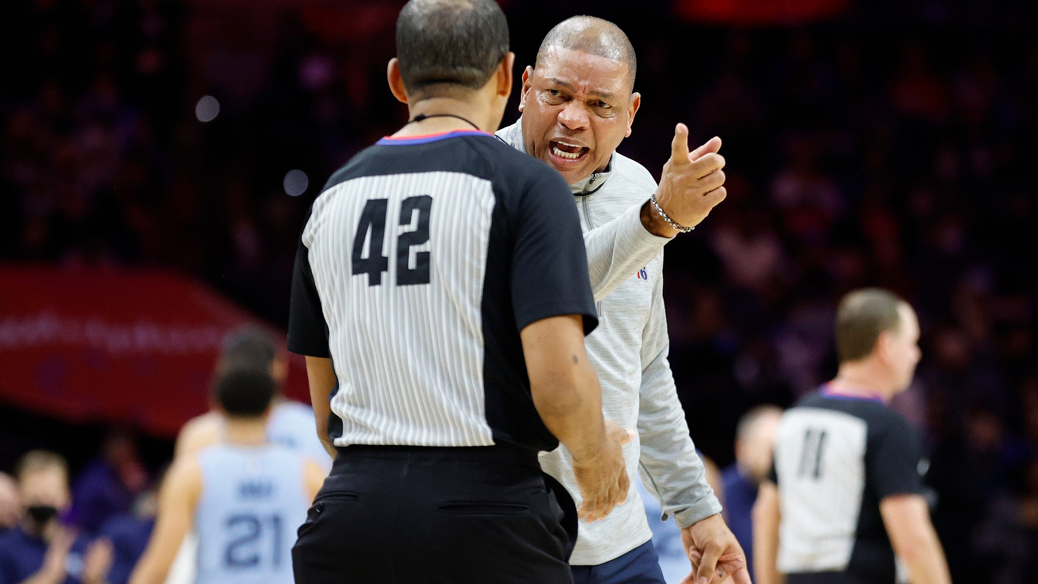 How were the 76ers trailing before overtime even started?