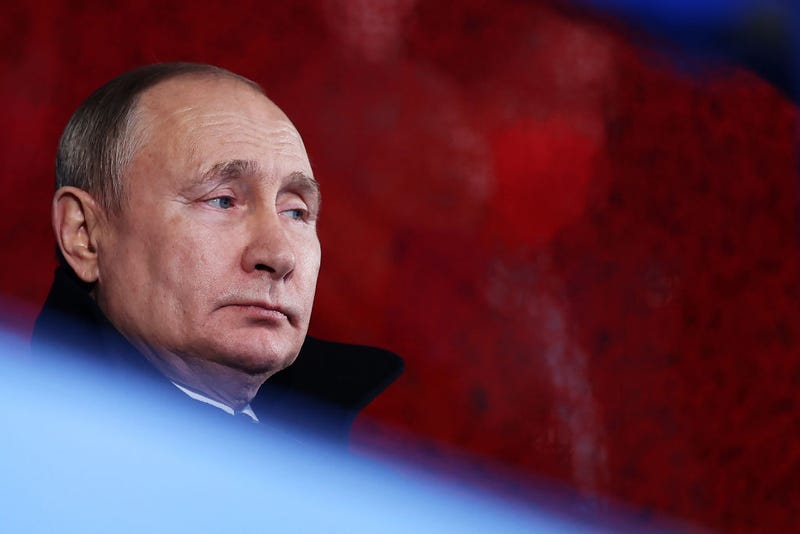 Vladimir Putin, President of Russia looks on during the Opening Ceremony of the Beijing 2022 Winter Olympics at the Beijing National Stadium on February 04, 2022 in Beijing, China. (Photo by Matthew Stockman/Getty Images)