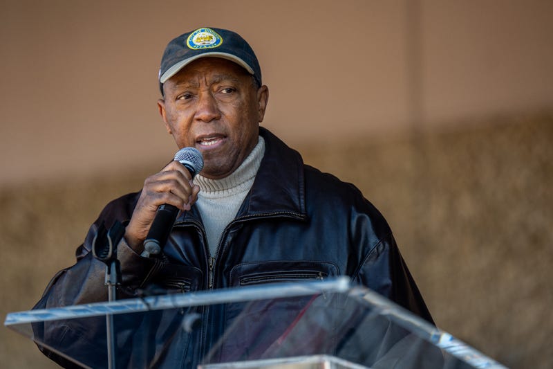 Mayor Sylvester Turner speaks during a Lunar New Year Festival at the Chinese Community Center on Feb. 5, 2022, in Houston, Texas.