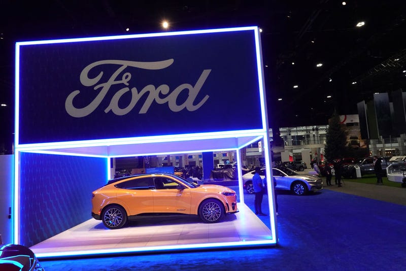 Ford shows off the 2021 Mustang Mach-E GT during the Chicago Auto Show at McCormick Place convention center.