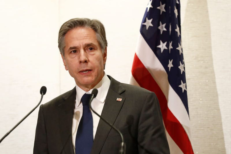 U.S. Secretary of State Antony Blinken speaks at a joint press conference of the Quad Foreign Ministers meeting at the Park Hyatt on February 11, 2022 in Melbourne, Australia. The foreign ministers of Australia, the United States, Japan, and India are meeting to discuss the countries cooperation in areas including the economy, security, and the coronavirus pandemic. (Photo by Darrian Traynor/Getty Images)
