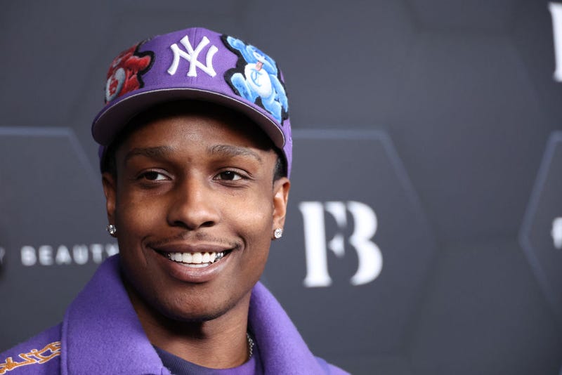A$AP Rocky poses for a picture as Rihanna celebrates her beauty brands Fenty Beauty and Fenty Skinat Goya Studios on February 11, 2022 in Los Angeles, California.