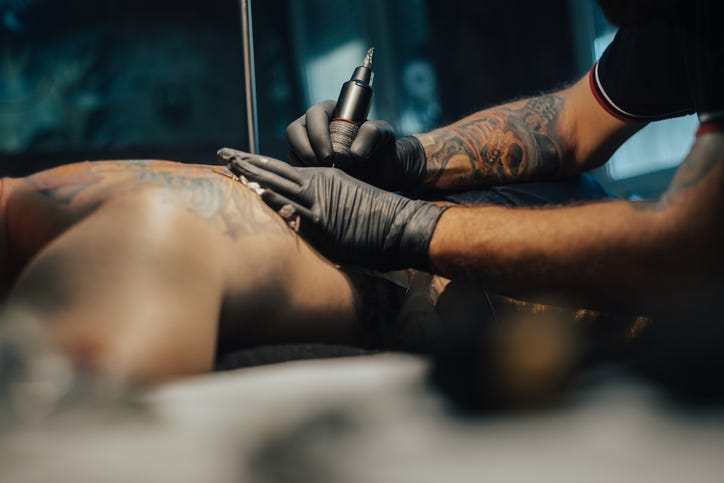 getting a tattoo